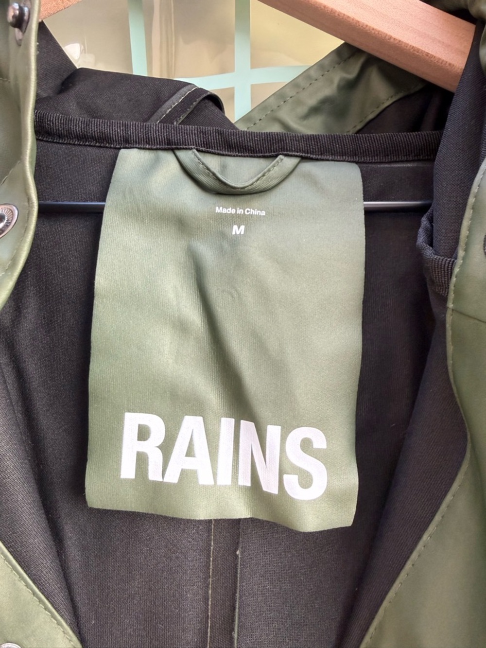 Rains Olive Green Raincoat Waterproof - Picture 3 of 5